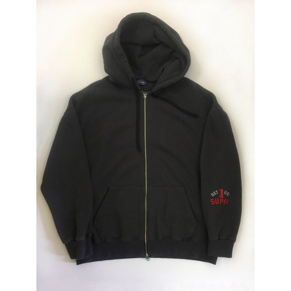 2Young Tops - 2YOUNG Made in Korea Hoodies Zip Up Dark Gray Fleece Lining Free Size 100%cotton